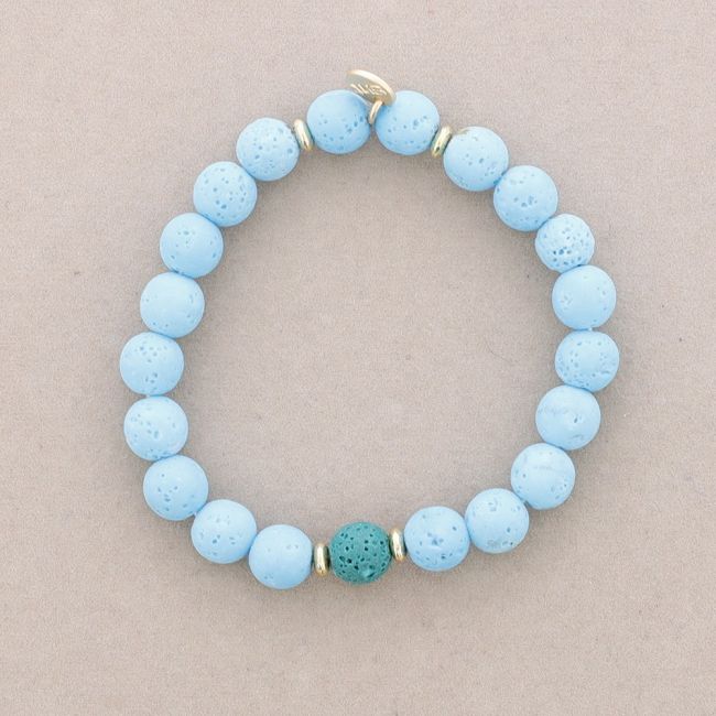 PULSERA ELÁSTICAS BOLAS IMITACION PIEDRAS LAVA