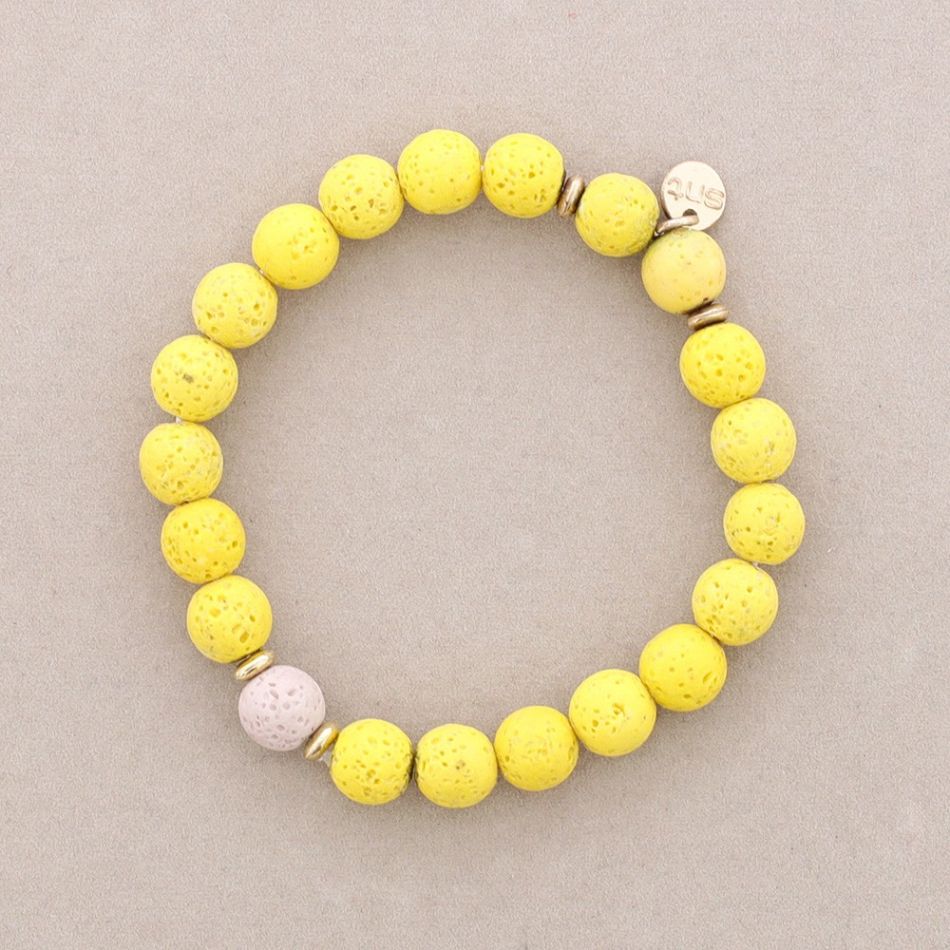 PULSERA ELÁSTICAS BOLAS IMITACION PIEDRAS LAVA