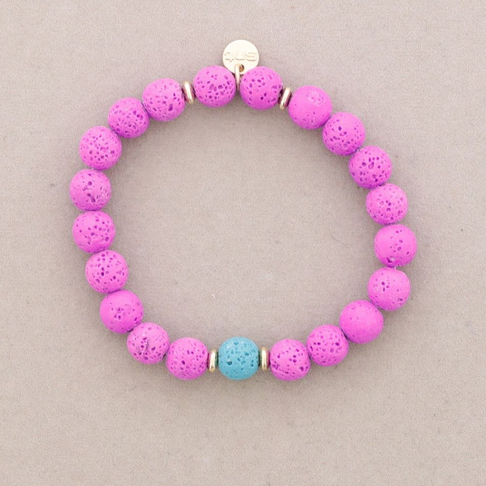PULSERA ELÁSTICAS BOLAS IMITACION PIEDRAS LAVA
