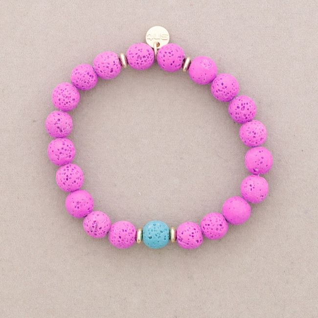 PULSERA ELÁSTICAS BOLAS IMITACION PIEDRAS LAVA