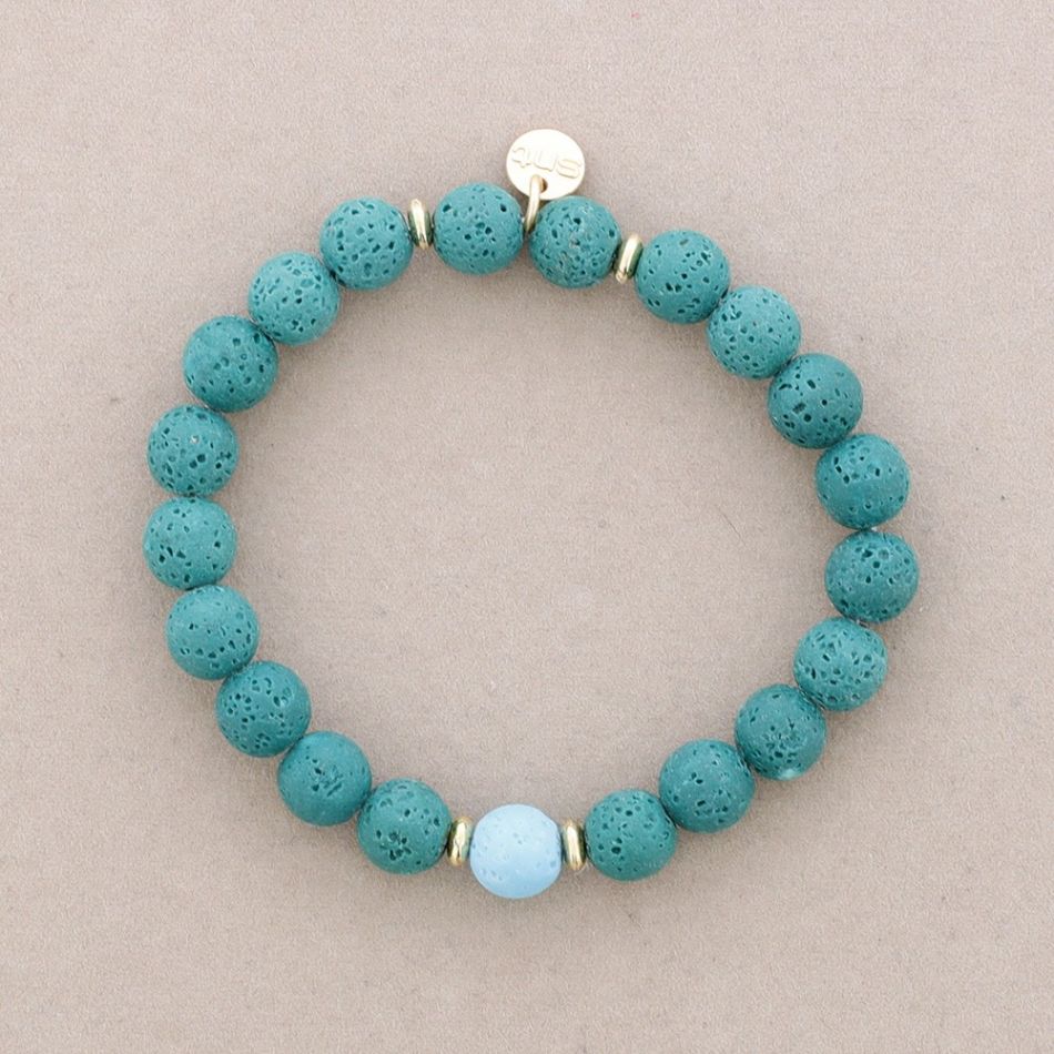 PULSERA ELÁSTICAS BOLAS IMITACIÓN PIEDRAS LAVA
