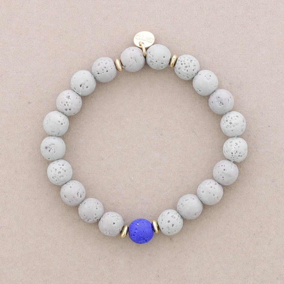 PULSERA ELÁSTICAS BOLAS IMITACION PIEDRAS LAVA