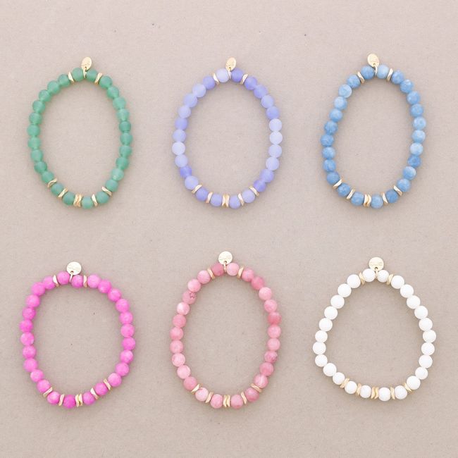 PULSERA ELÁSTICAS BOLAS PIEDRAS
