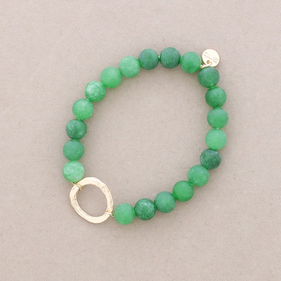 PULSERA ELÁSTICAS BOLAS PIEDRAS CÍRCULO METAL