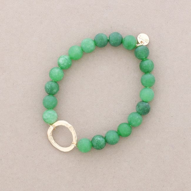 PULSERA ELÁSTICAS BOLAS PIEDRAS CÍRCULO METAL