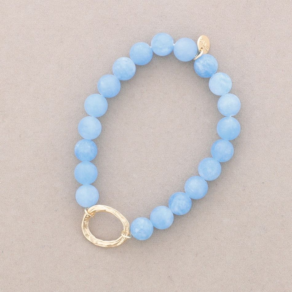 METAL CIRCLE STONES BALL ELASTIC BRACELET