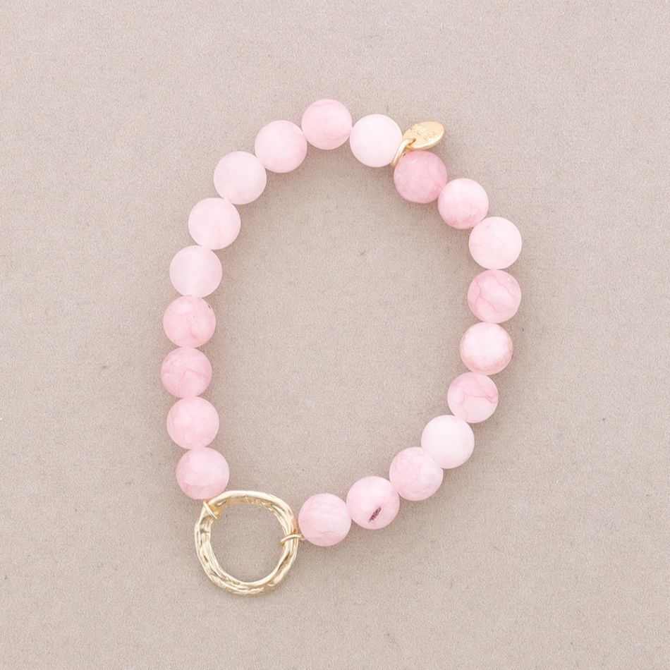 METAL CIRCLE STONES BALL ELASTIC BRACELET