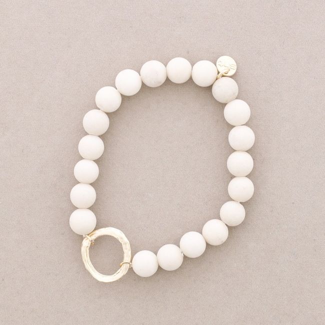 PULSERA ELÁSTICAS BOLAS PIEDRAS CÍRCULO METAL