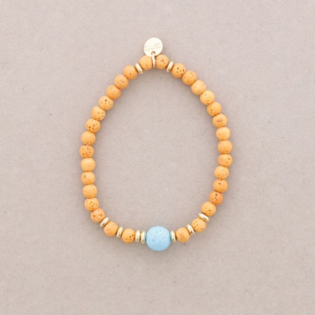 PULSERA ELÁSTICAS BOLAS IMITACIÓN PIEDRAS LAVA 4MM