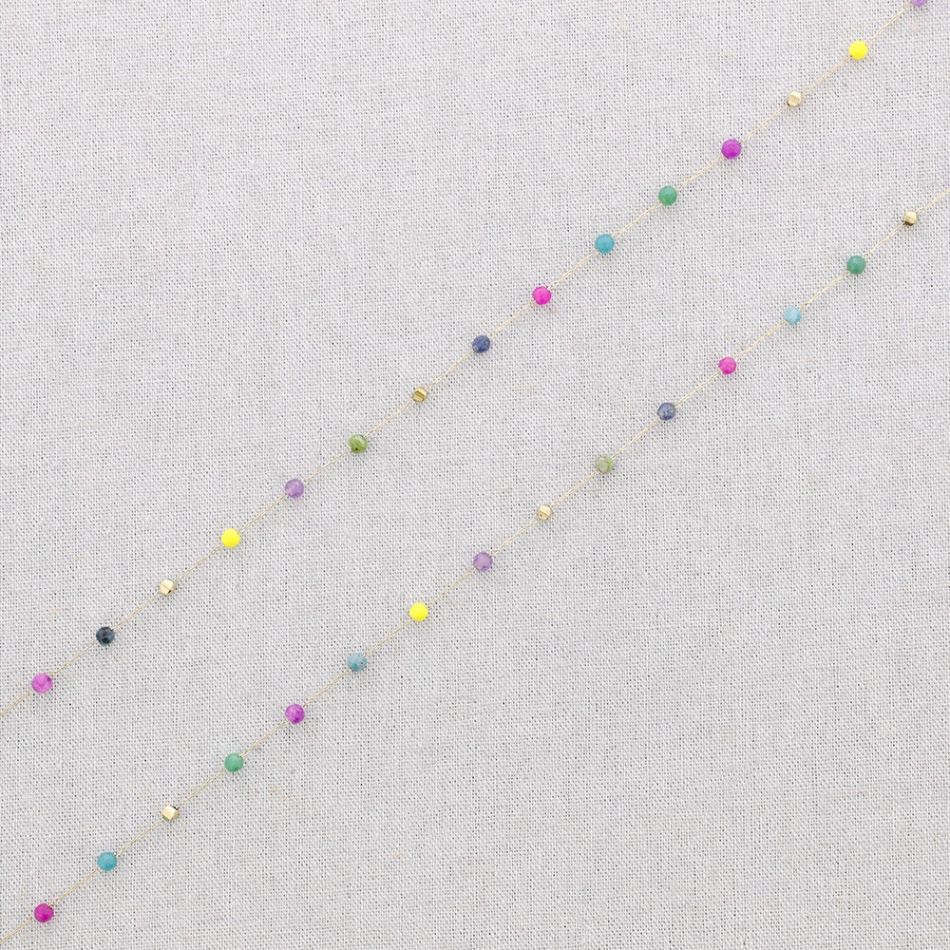 LONG STEEL STONE NECKLACE