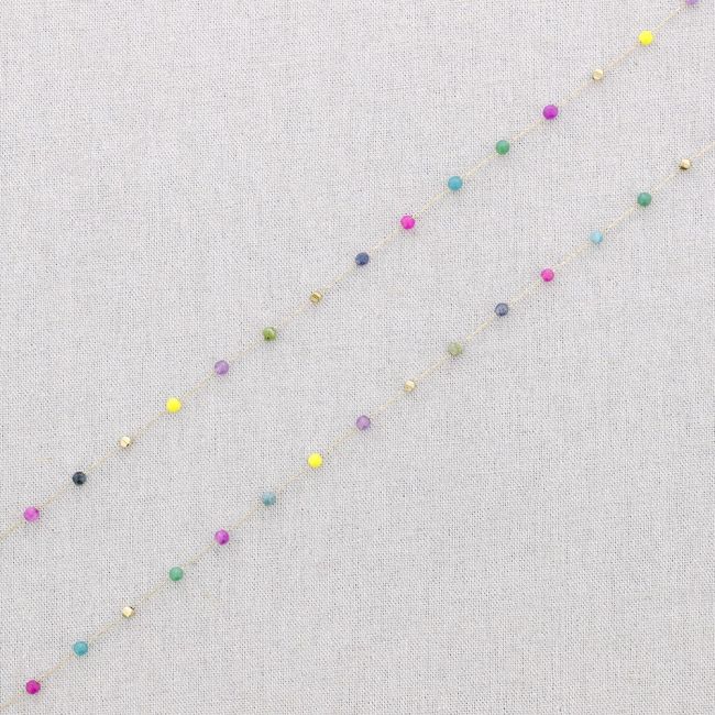 LONG STEEL STONE NECKLACE
