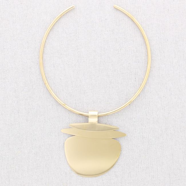 STEEL PENDANT CHOKER NECKLACE