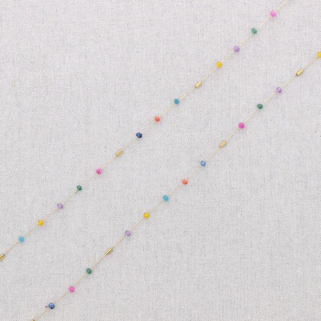 LONG STEEL STONE NECKLACE