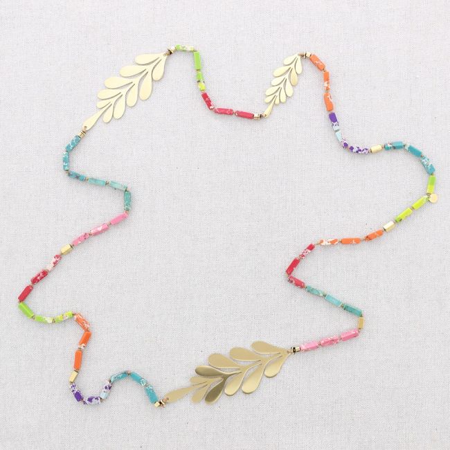 COLLAR LARGO NUDOS PIEDRAS RAMITAS ACERO
