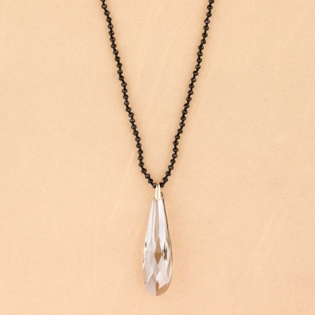 COLLAR LARGO BOLITAS CRISTAL COLGANTE