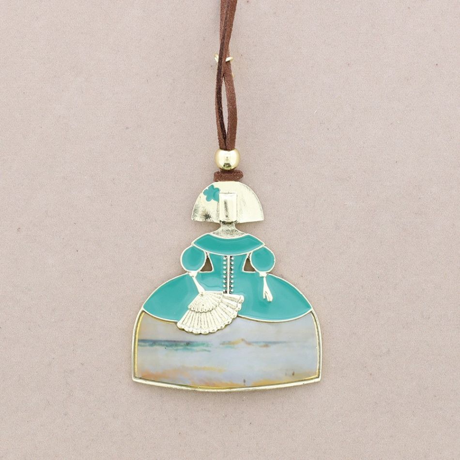 LONG PENDANT NECKLACE FOR MENINA METAL ENAMEL