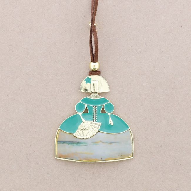 LONG PENDANT NECKLACE FOR MENINA METAL ENAMEL