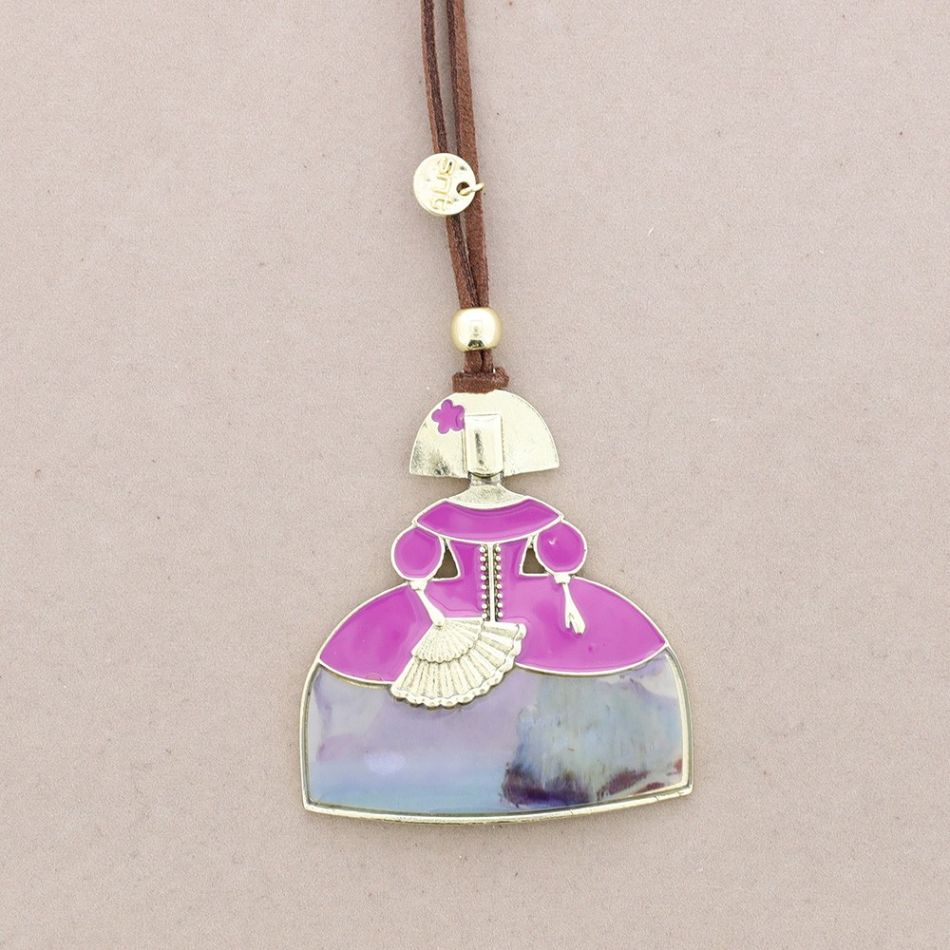 LONG PENDANT NECKLACE FOR MENINA METAL ENAMEL
