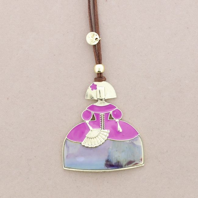 LONG PENDANT NECKLACE FOR MENINA METAL ENAMEL