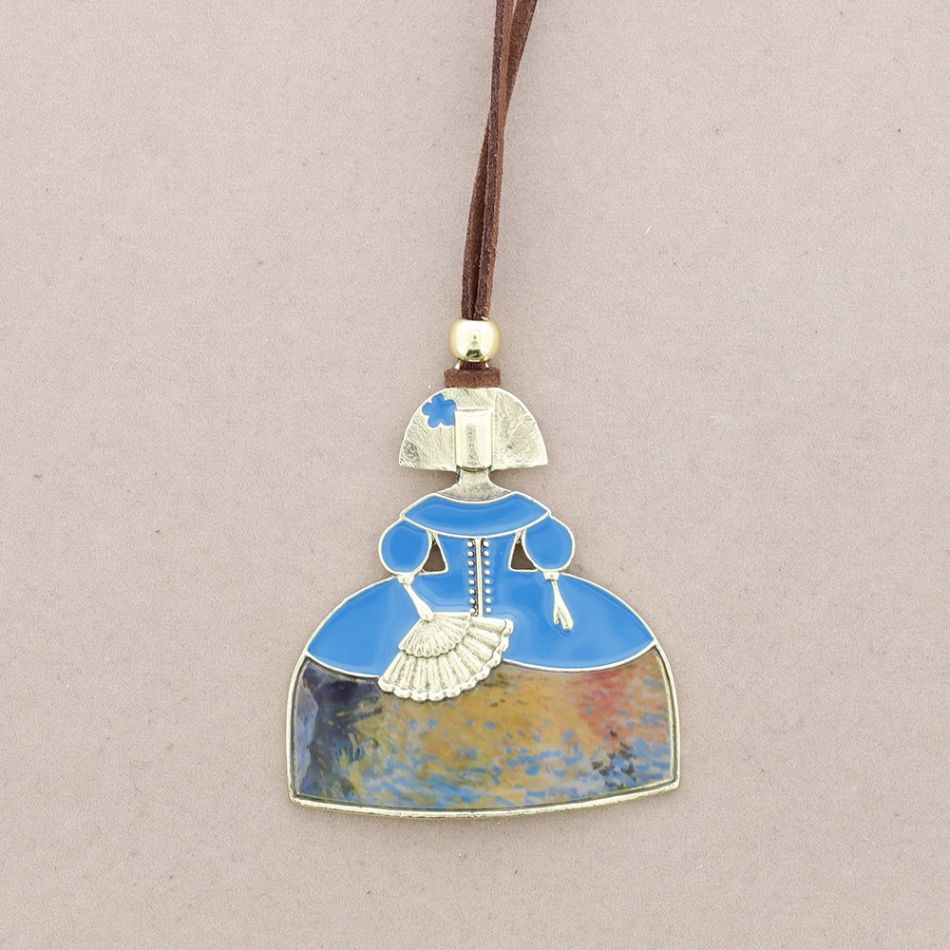 LONG PENDANT NECKLACE FOR MENINA METAL ENAMEL