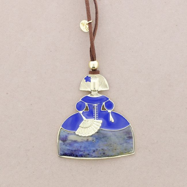 LONG PENDANT NECKLACE FOR MENINA METAL ENAMEL