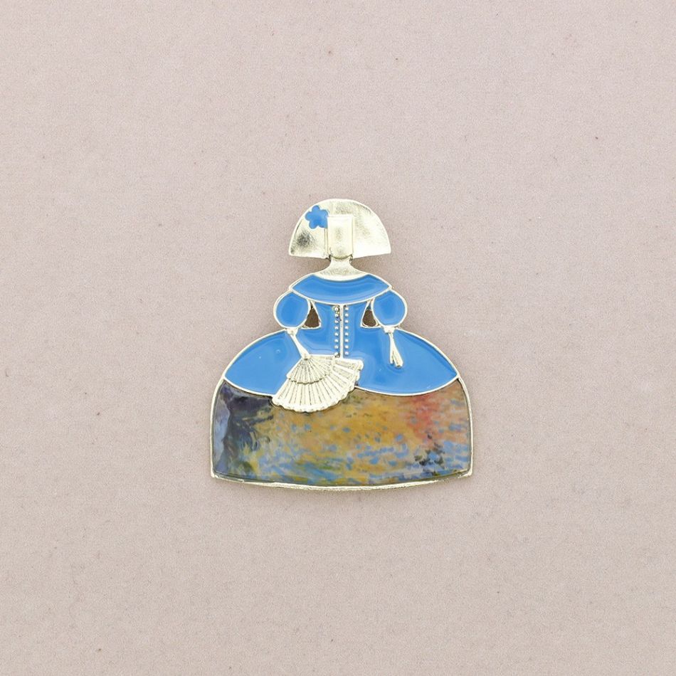 BROCHE MENINA METAL ESMALTE