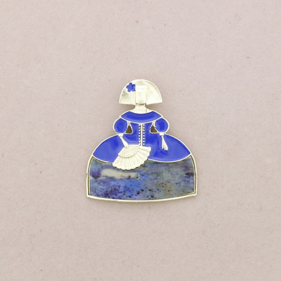 BROCHE MENINA METAL ESMALTE