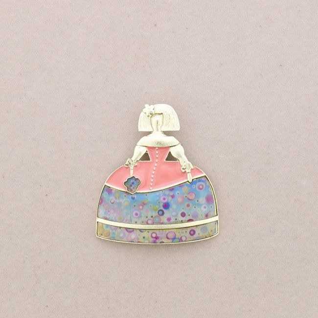 BROCHE MENINA METAL ESMALTE