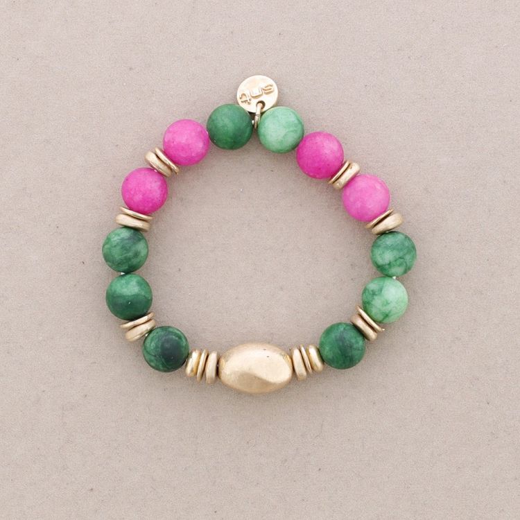 ELASTIC BRACELET WITH METAL BEADS AND STONES 2