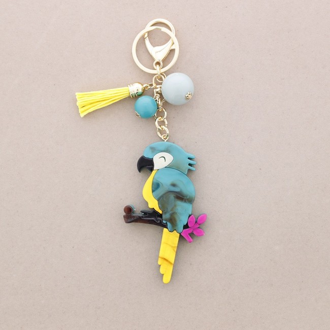 RESIN BIRD BAG CHARM KEYCHAIN