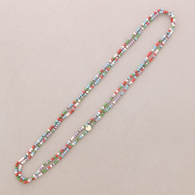 COLLAR LARGO NUDOS CUENTAS CRISTALES FACETADOS 1.5M*4MM