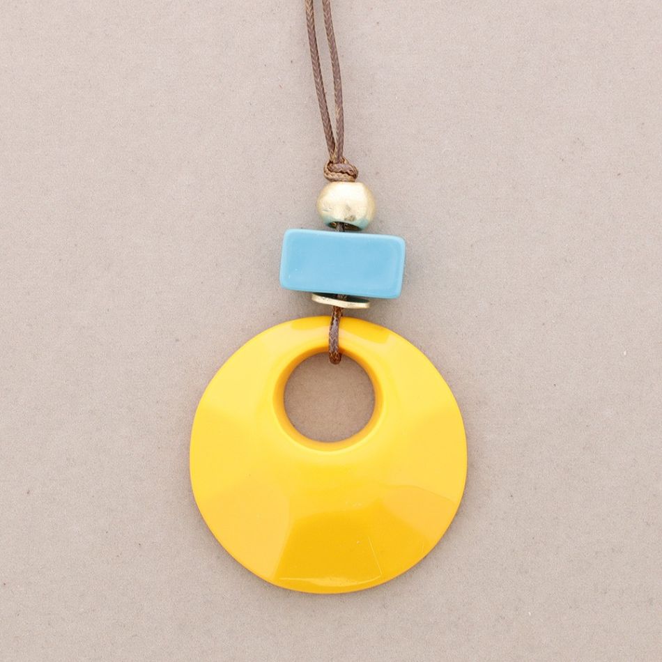 COLLAR LARGO COLGANTES CUENTAS RESINA