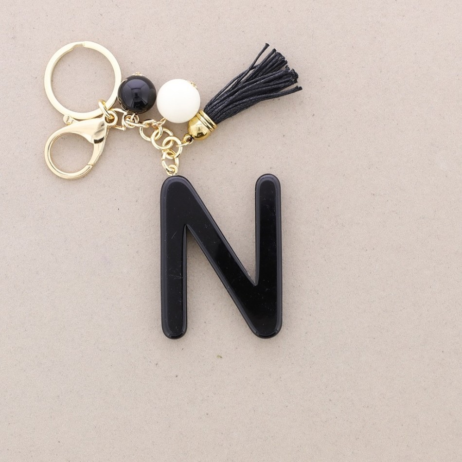 RESIN INITIAL LETTER N PENDANT KEYCHAIN