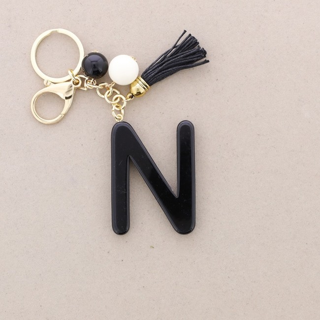 RESIN INITIAL LETTER N PENDANT KEYCHAIN