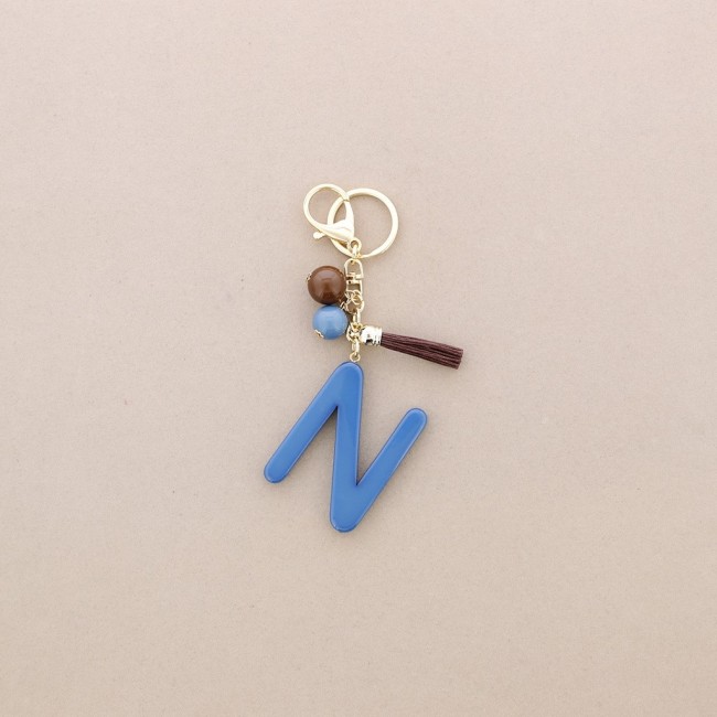 RESIN INITIAL LETTER N PENDANT KEYCHAIN
