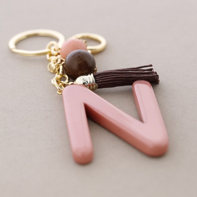RESIN INITIAL LETTER N PENDANT KEYCHAIN