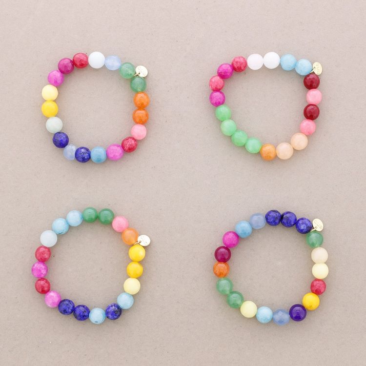 PULSERA ELÁSTICA PIEDRAS COLORES 2