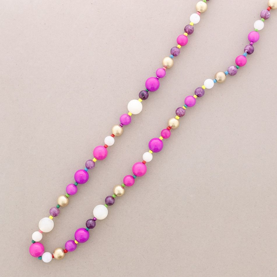 LONG RESIN BALL NECKLACE