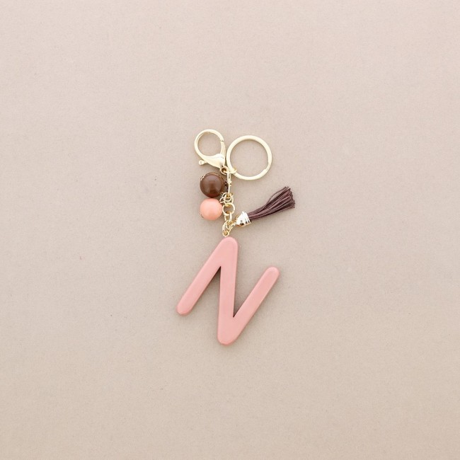 RESIN INITIAL LETTER N PENDANT KEYCHAIN