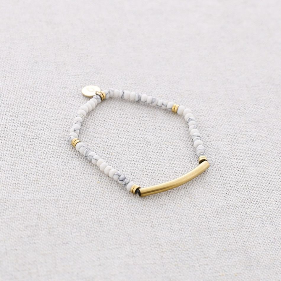 STEEL ELASTIC BRACELET WITH STONES