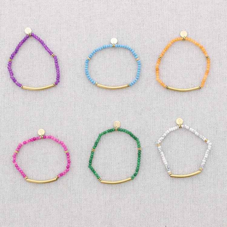 PULSERA ELÁSTICAS ACERO PIEDRAS 2