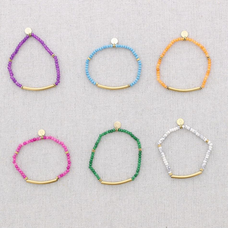 STEEL ELASTIC BRACELET WITH STONES