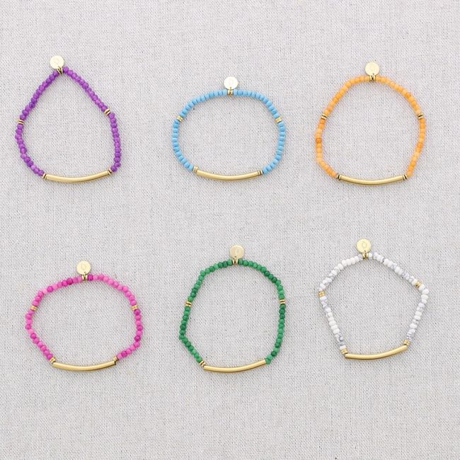 PULSERA ELÁSTICAS ACERO PIEDRAS