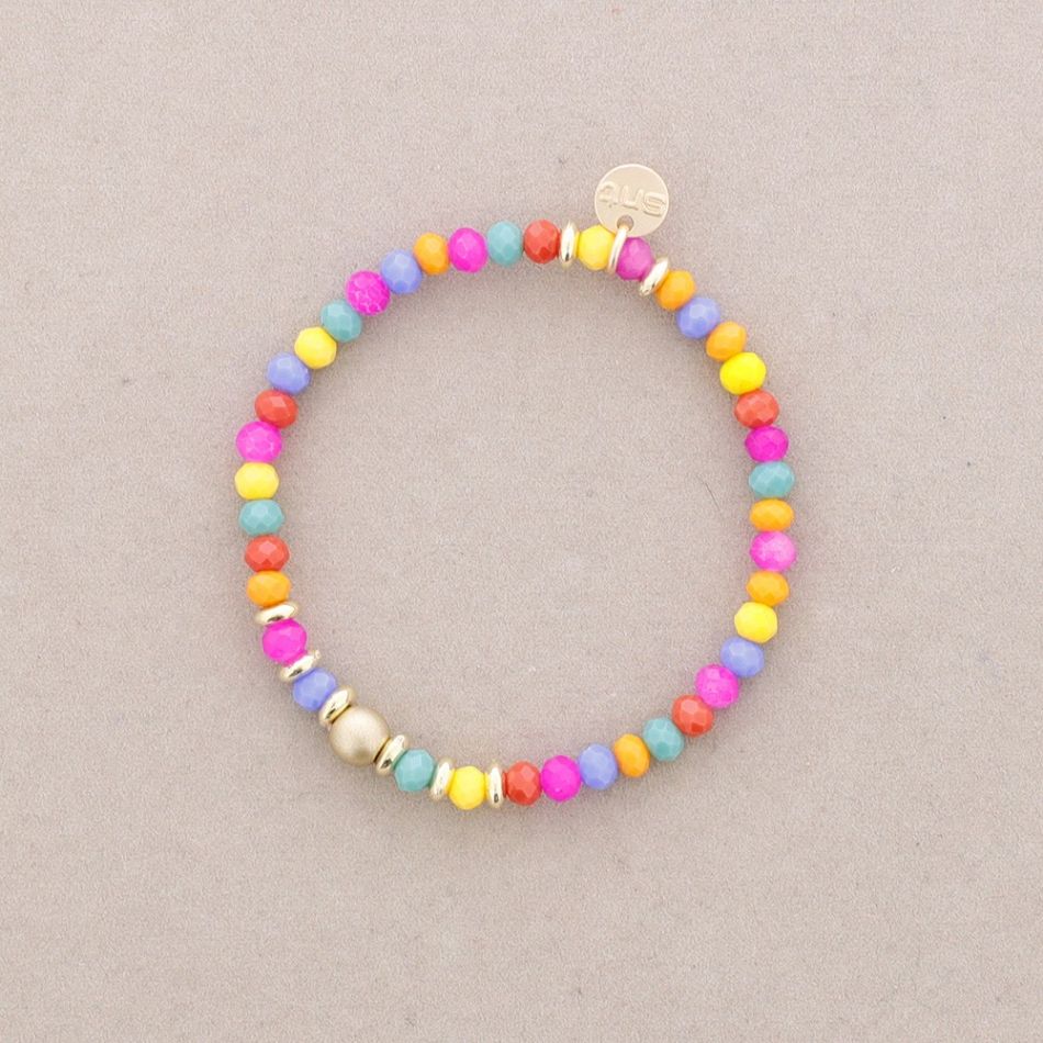 4MM FACETED CRYSTALS ELASTIC BRACELET