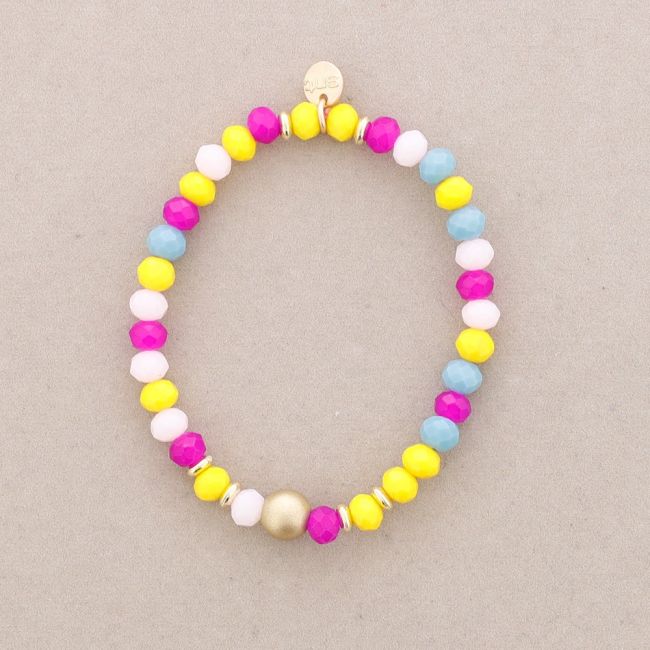 ELASTIC BRACELET WITH FACETED CRYSTALS 6MM