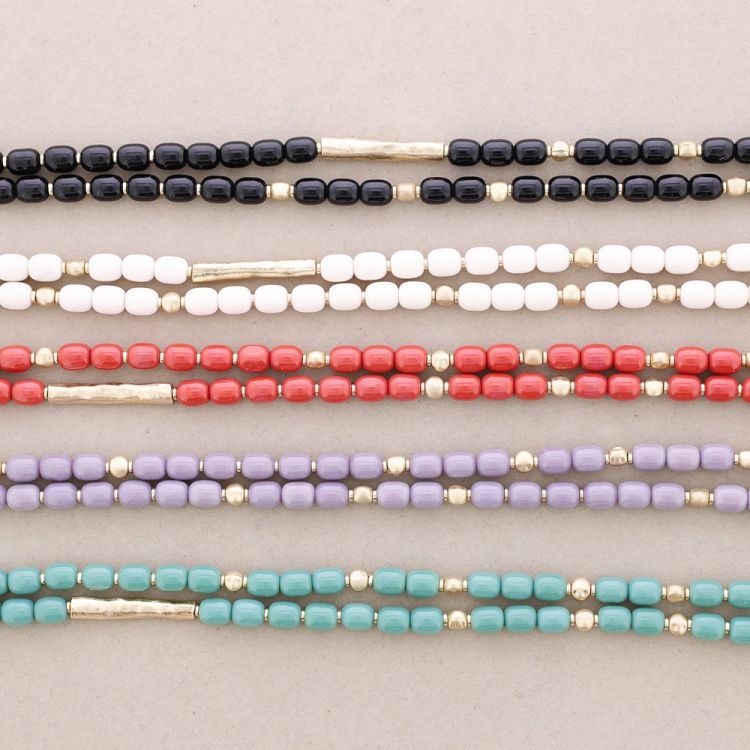 COLLAR LARGO CUENTAS METAL RESINA 2