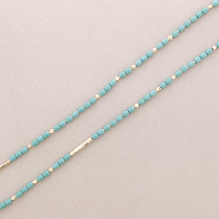 LONG NECKLACE WITH RESIN METAL BEADS