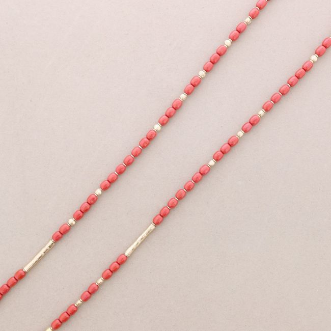 COLLAR LARGO CUENTAS METAL RESINA