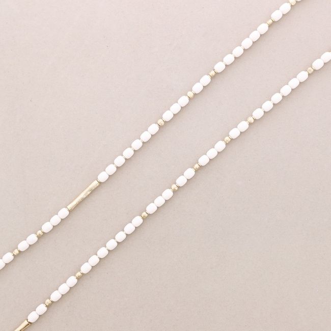 COLLAR LARGO CUENTAS METAL RESINA