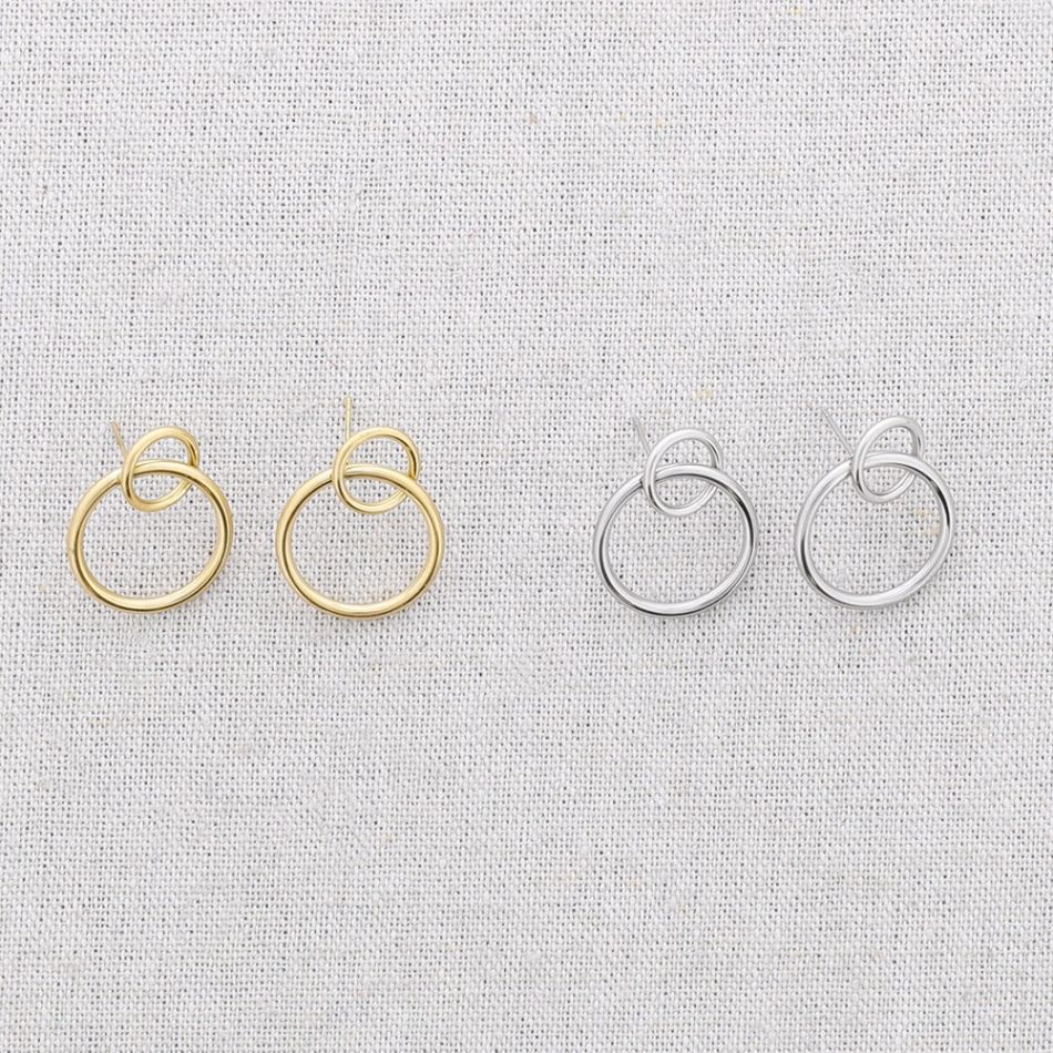 STEEL DOUBLE HOOP EARRINGS